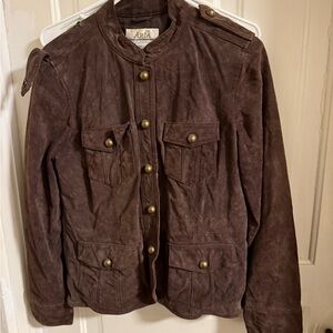Aria Men's Military Style Brown Jacket